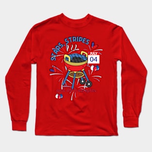 Independence Celebration: Stars, Stripes, and BBQ Delights Long Sleeve T-Shirt